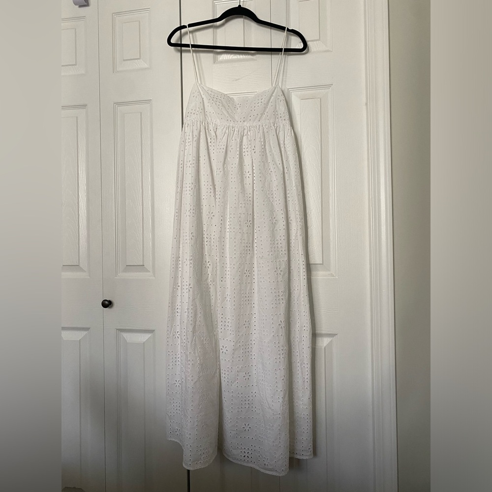 Matteau Broderie Anglaise Organic Cotton-poplin Dress Eyelet White Embroidered